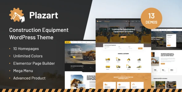 Plazart – Construction Equipment WordPress Theme