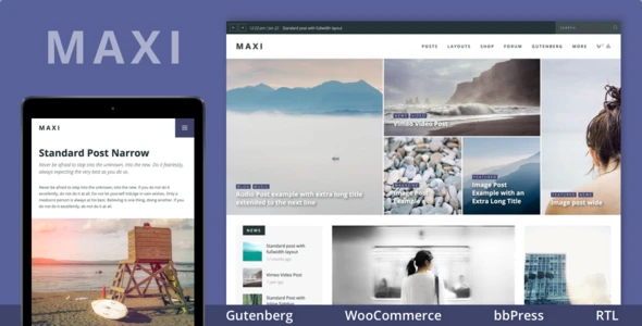 Maxi – Gutenberg Magazine & News Theme