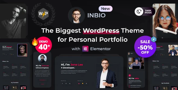 Personal Portfolio WordPress Theme | Inbio