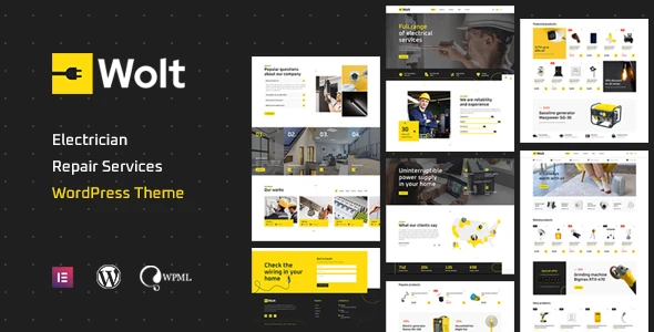 Wolt – Electrician Repair Services & Lighting Store WordPress Theme