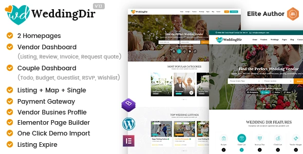WeddingDir – Directory & Listing WordPress Theme for Vendor / Supplier
