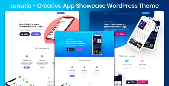 Software Service Lunatic – App Landing WordPress Theme