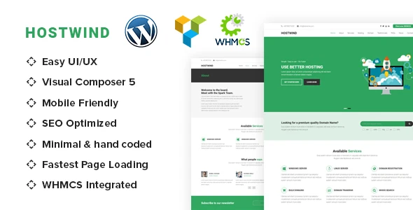 HostWind – Hosting WordPress theme with WHMCS
