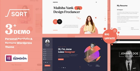 Squareroot – WordPress Resume Theme